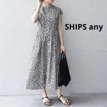 SHIPS any 프렌치 슬리브 플라워 셔츠 원피스 워셔블