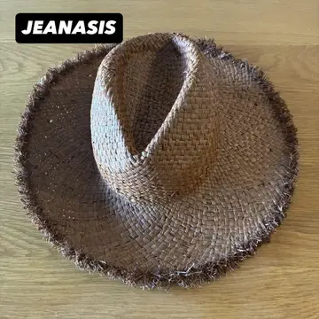 JEANASIS 브라운 밀짚모자 프린지