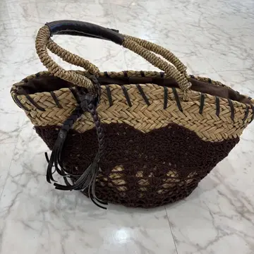 시스루 짜임 바스켓백, 태슬 포함