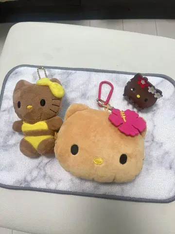 일광화상 키티 파우치 봉제 인형 키링 헤어 클립 3세트 미사용