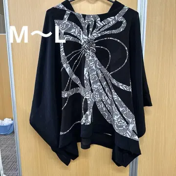 기온 라쿠야 블랙 패턴 판초