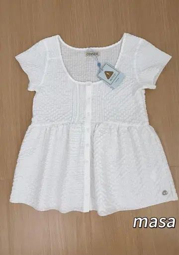 COYSEIO 반팔 블라우스 화이트 택 포함 새상품