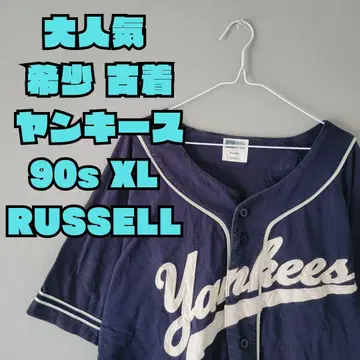 90년대 XL Yankees RUSSELL 반팔 셔츠 구제 의류