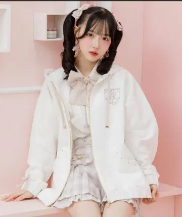ROJITA 리본 고양이 후드티