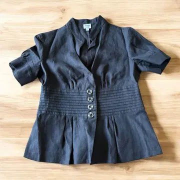 ARMANI 아르마니 린넨 자켓 블라우스 장식 버튼 포함 42