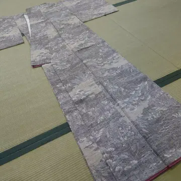 별주 명주 이중 기모노 작품, 바느질 포함, 미사용품