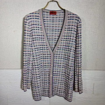 MISSONI 미쏘니 멀티 보더 V넥 니트 가디건