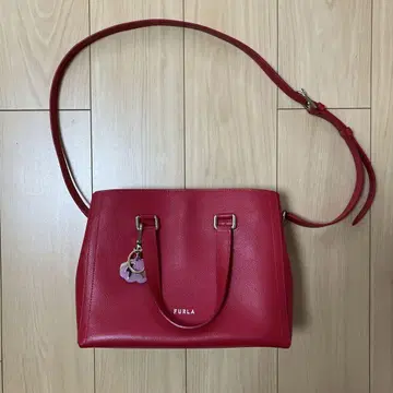 FURLA(훌라): 토트백 체리 핑크 레드 숄더 천연 가죽