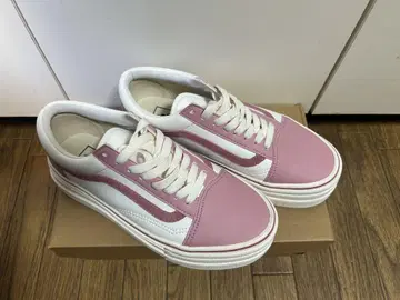 VANS 핑크 화이트 통굽 스니커즈