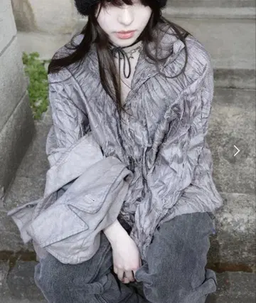 igi STRIPE CRUMPLED SHIRT 주름 스트라이프 셔츠