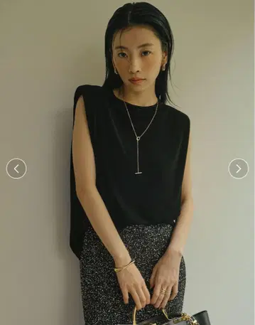아세테이트 슬리브리스 컷 상의 anuans 택 포함 미사용 새상품
