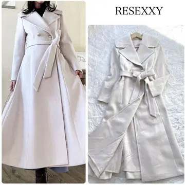 리젝시 코쿤 슬리브 플레어 코트 A 라인 여배우 옷깃 롱