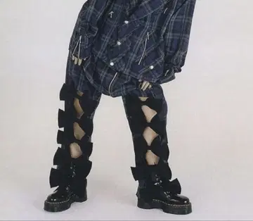 HEIHEI 리본 팬츠 블루 hei hei