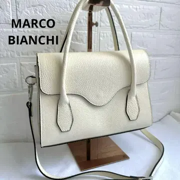 컨디션 최상 MARCO BIANCHI 2way 핸드백 가죽 아이보리