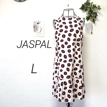 9689 JASPAL 민소매 원피스 L 키스 마크 올 패턴
