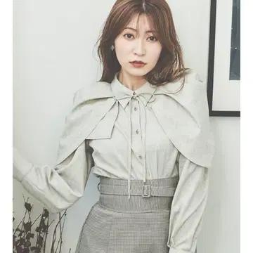 2WAY 케이프 리본 블라우스