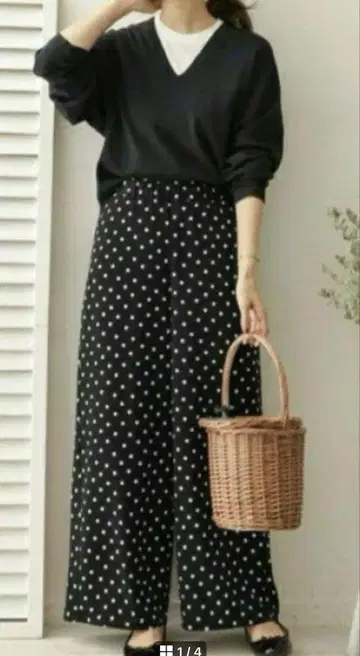 [새상품급] 어반 리서치 도어즈 도트 이지 팬츠 블랙 와이드