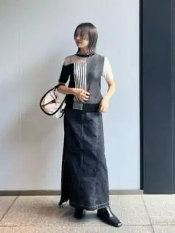 UNITED TOKYO 블로킹 콤비 니트
