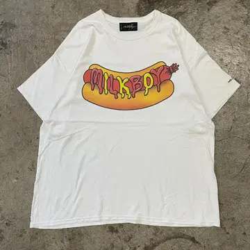 MILK BOY 밀크 보이 HOT DOG 티셔츠 화이트
