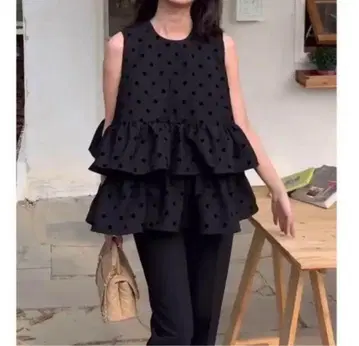 벌스데이 배쉬 동일 디자인 도트 프릴 상의 체형 커버