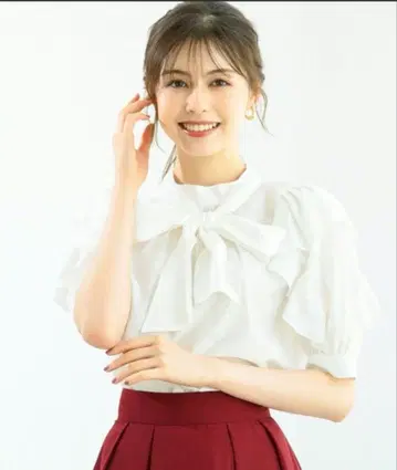 미사용 새상품 택 포함 미쉬매쉬 리본 프릴 블라우스