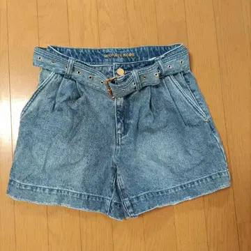 마이클코어스 벨트 데님 숏팬츠