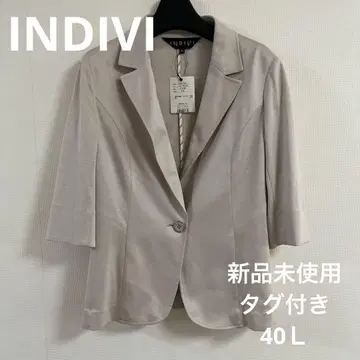 택 포함 새상품 INDIVI 오부 소매 테일러드 재킷 40L
