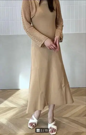 새상품급 에이미 이스트 월 크로셰 가디건 세트 민소매 원피스