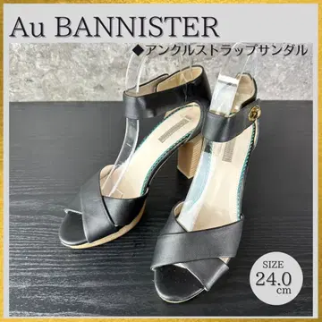 S315 AuBANNISTER 크로스 벨트 샌들 골드 금장 장식 24cm