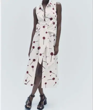 ZW COLLECTION PRINTED POPLIN SHIRT DRESS