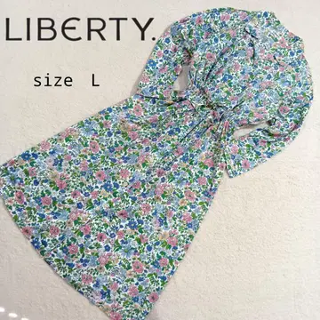 LIBERTY 리버티 꽃무늬 프린트 면 니트 롱 원피스