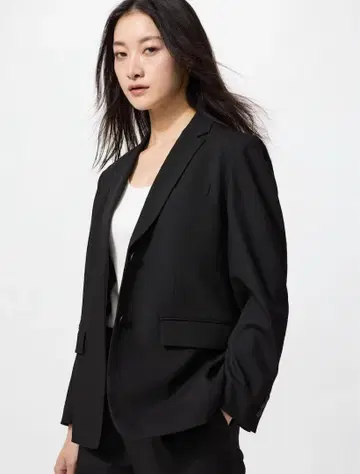 테일러드 재킷 릴랙스 핏 유니클로 블랙 L