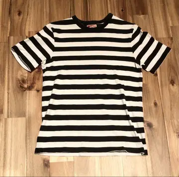 리얼 맥코이 보더 티셔츠 Sportswear 화이트 블랙 스트라이프 36