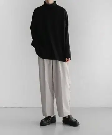 와이드 팬츠 그레이 플리츠
