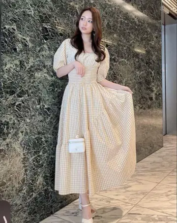 eimy istoire 깅엄 체크 플레어 원피스