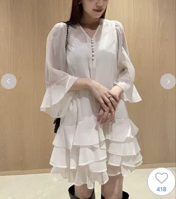 snidel 오간자 프릴 미니 원피스