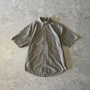 90s 에디 바우어 반팔 체크 셔츠 화이트 택 에디 바우어