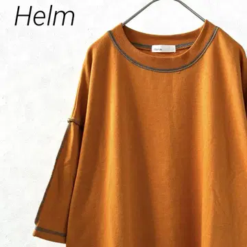 Helm 티셔츠 5부 소매 크루넥 스티치 빅 오버 사이즈