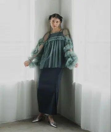 ANDRESD 데코라티브 튤 상의