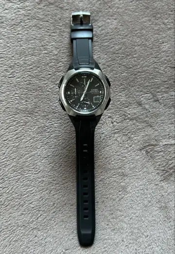 CASIO 블랙 아날로그 디지털 시계 WAVE CEPTOR