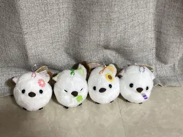 개 모양 봉제 인형 4개 세트