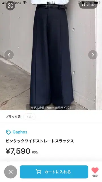 Gaphos 핀턱 와이드 스트레이트 슬랙스