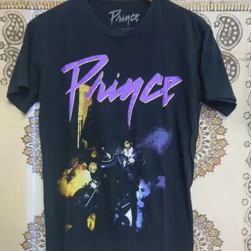 구제 밴드 T Prince 그래픽 티셔츠 블랙