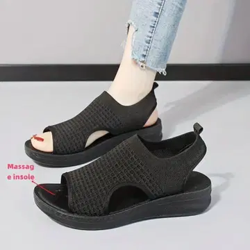 블랙 메쉬 샌들