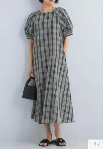 그린 라벨 릴랙싱 도비 체크 원피스