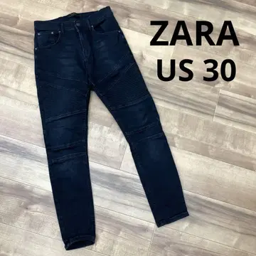 ZARA 자라 데님 블랙 바이커 USA 30