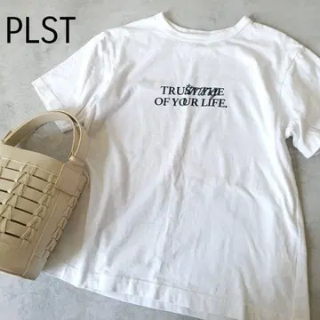 스테디셀러 인기 플라스테 텐지크로고 코튼 프린트 티셔츠 화이트 T