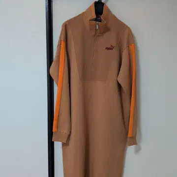 PUMA 하프 지퍼 원피스 M 베이지