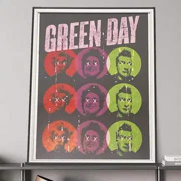 [액자 포함] A2 포스터 Green day 그린 데이 얼굴 디자인