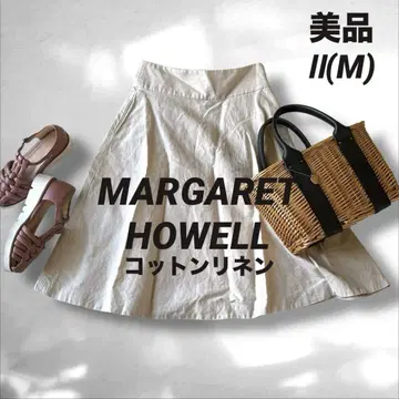 마가렛호웰 코튼 린넨 플레어 스커트 라이트 베이지 M